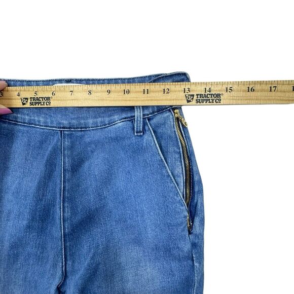Frame Flounce Jeans Side Zip High Rise  FSZ415 Delavan Blue SZ 28 - Picture 7 of 11